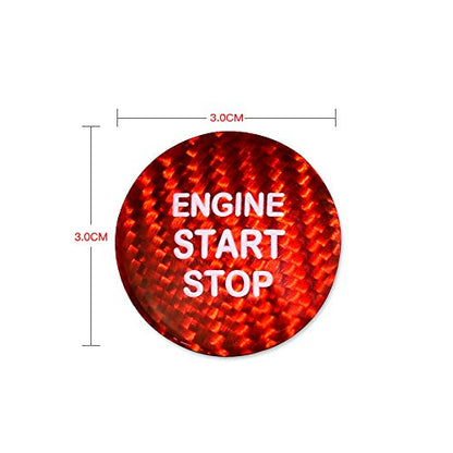 AIRSPEED Carbon Fiber Car Engine Start Button Sticker for Lexus IS250 IS200 IS300 ES350 ES330 GS350 GS300 NX300 NX200T RX350 RX300 LX RC (Red) - color: Red Without Hole