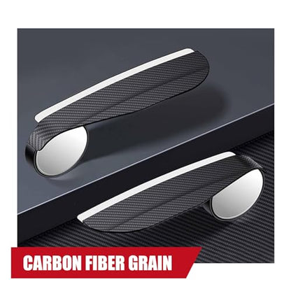 Pack-2 Car Carbon Fiber Rain Eyebrow, 2-in-1 Adjustable Wide-angle Rearview Blind Spot Mirror, Rainwater Diversion Reflective Protective Cover, Universal for Cars Side Mirror Parts (Black)