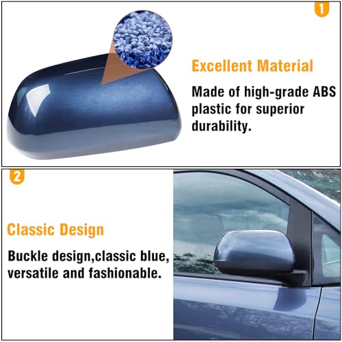 Moonlinks Compatible with Toyota Sienna 2012 2013 2014 2015 2016 2017 2018 2019 2020 Right Passenger Side Mirror Cover Replacement, Blue Right Side Clip-on Mirror Cap Replaces for 87915-08021-J0 - color: Right Blue
