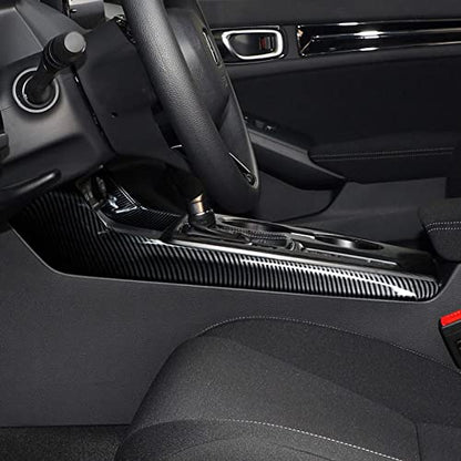 Car Side Gear Shift Cover Strip Decals for 2022 2023 2024 2025 Honda Civic 11th Gen Accessories ABS Carbon Fiber Interior Stickers - color: Gear Shift Side Cover