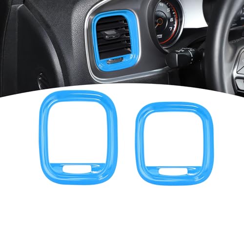 for Charger Dashboard Side Air Vent Cover Trim Fit for Dodge Charger 2015-2023 Light Blue Interior Accessories 2pcs - color: Light Blue