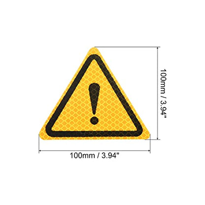 PATIKIL Reflective Stickers, 2 Pack 3.94 x 3.94 Inch Waterproof Adhesive High Visibility Night Caution Warning Triangle Safety Tape Reflector for Trucks Trailers Cars, Yellow - color: Yellow