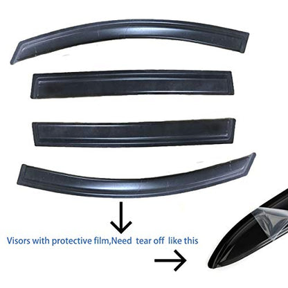 Wensdy 4pcs Side Window Wind Deflectors,Outside Mount Shade Sun rain Guards,Dark Smoke Visors for 2002-2006 Cadillac Escalade,2000-2006 Chevy Tahoe/GMC Yukon,2001-2006 Yukon Denali 94304 - size: 02-06 Cadillac Escalade