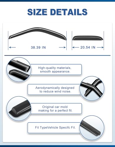 Out-Channel Window Rain Guards Fit for Toyota Tundra Extended Cab 2000-2006, Extra Durable Window Visors Vent Visors Vent Shades Wind Deflector Dark Smoke Car Tape-on with Thicker 4PCS - size: Fit for 2000-2006 Toyota Tundra Extended Cab
