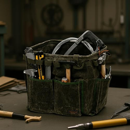 Space-saving Rectangular Car Trunk Organizer - Self-Standing Portable Organizer Collapsible Down to 3 Inches, 14" x 13" x 10" | ArmyGreen - color: ArmyGreen