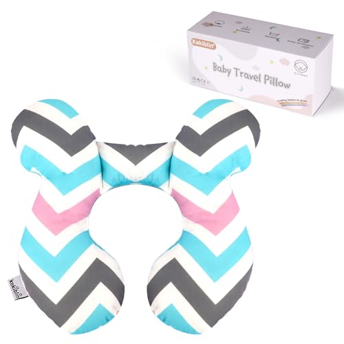 KAKIBLIN Baby Head Pillow,Support Pillow, Baby Travel Pillow for Head and Neck, Babies Neck Pillows for Car Seat, Stroller, Pushchair,Travel(Wave) - color: Wave