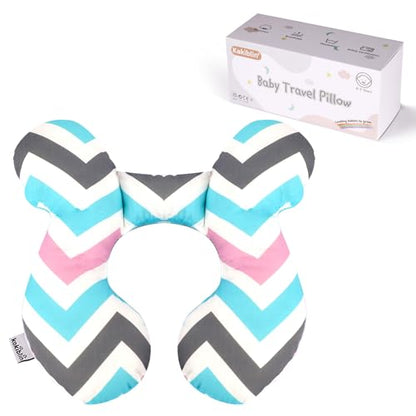 KAKIBLIN Baby Head Pillow,Support Pillow, Baby Travel Pillow for Head and Neck, Babies Neck Pillows for Car Seat, Stroller, Pushchair,Travel(Wave) - color: Wave