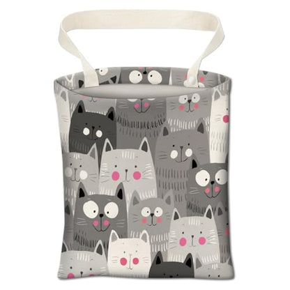 Cute Car Trash Bag, Hanging Car Organizer and Storage Bag, Trash Bin for Vehicle, Travelling, Camping - Cute Grey Cats - color: Cute Grey Cats