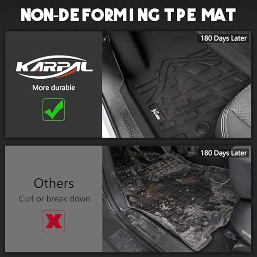KARPAL Floor Mats for 2022-2025 2026 Jeep Grand Cherokee WL 5-Seat (Include 4xe, not for L), All Weather TPE Custom Fit Floor Liners Car Mats Accessories - style: 2022-2026 | For Jeep Grand Cherokee WL (Include 4XE) | 1st & 2nd Row