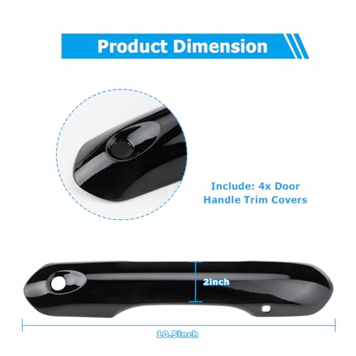 Exterior Door Handle Cover Compatible for 2020 2021 2022 2023 2024 2025 Ford Explorer Accessories Door Handle Protector Trim（Glossy Black）