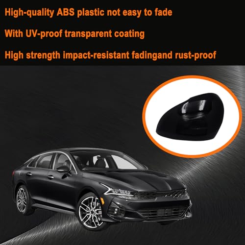 Left Driver Side Replacement Mirror Cover Compatible with Kia K5 Optima 2021 2022 2023 2024 2025 2026 Exterior Door Side Rearview Mirror Cap Cover With Turn Signal Light (Glossy Black) - size: Left Black