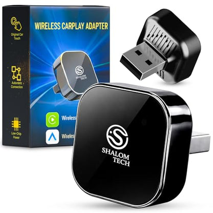 2-in-1 Wireless CarPlay & Android Auto Adapter, Wired to Wireless Adapter for Factory Wired CarPlay Vehicles, 5.8GHz WiFi, Bluetooth 5.3, Fast Auto-Connect – Black - color: Black