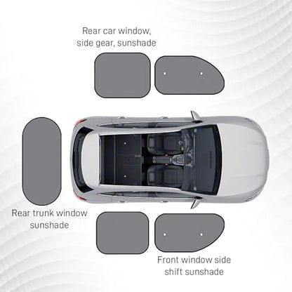 5PCS Set Car Window Shade, Car Sun Shade Side Window, Sunshine Glare & UV Rays Protection Sunshade with Suction Cup, Auto Sun Blocker Screen Accessories for All Season (2PCS/Side with Hole) - color: 2PCS/Side With Hole