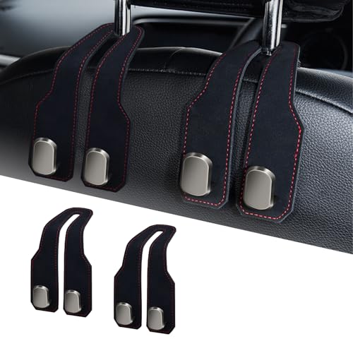 Car Seat Headrest Hooks for Purses and Bags, 2 Pack Bag Purse Holder for Car With Double Metal Hooks, Car Purse Hanger, Headrest Back Seat Handbags Hook Cute Hanging Accessories, Black - color: Black 2pcs