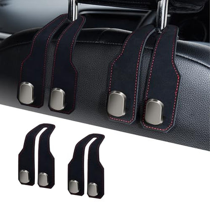 Car Seat Headrest Hooks for Purses and Bags, 2 Pack Bag Purse Holder for Car With Double Metal Hooks, Car Purse Hanger, Headrest Back Seat Handbags Hook Cute Hanging Accessories, Black - color: Black 2pcs
