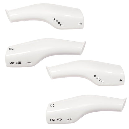 FOAN Steering Lever Cover, Carbon Fiber Car Gear Shift Lever Covers Compatible with Tesla Model 3/Y, Full Protection Gear Shift Cover Accessories, 4PCs, White - color: White