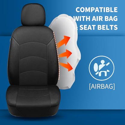HChengkikz Car Seat Covers Full Set, Waterproof Neoprene Car Seat Covers, Airbag Compatible, Universal Automotive Seat Covers for Most Sedans, SUVs, Trucks (Black) - color: Black, size: Full Set