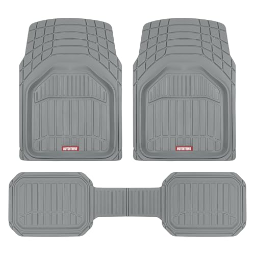 Motor Trend 943-GR FlexTough Defender Car Floor Mats -Next Generation Deep Dish Heavy Duty Contour Liners for Car SUV Truck & Van-All Weather Protection, Trim to Fit Most Vehicles Gray - color: Gray, style: FlexTough NextGen