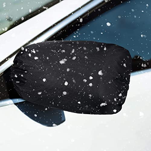 Frienda Side View Mirror Cover Auto Rearview Protection Cover Snow Ice Mirror Exterior Rear Accessories Universal Size for Cars, Black(2 Pieces) - color: Black