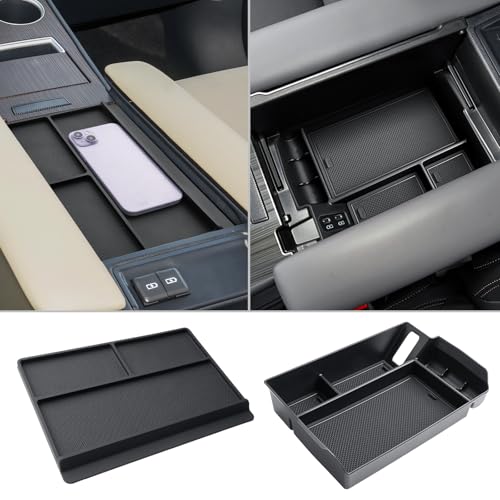 CDEFG 2PCS for 2021-2025 2026 Toyota Sienna Center Console Organizer for 2021-2026 Toyota Sienna Accessories Middle Console 2021-2026 Sienna Nonslip Mat Cellphone Barrier (Not for Fridge Box) - color: Black 2-Piece Console & Mat Set for 2021-2024 Sienna