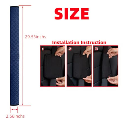 2PCS Extra Long Car Seatbelt Cover, 29.53 inches Soft Leather Vehicle Safety Seat Belt Strap Cushion, Comfortable Auto Shoulder Neck Chest Protection Pads Accessories, Extremely Long (Blue) - color: Blue/29 inches