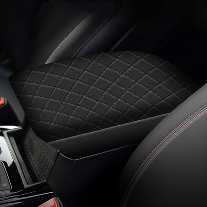 AOMSAZTO Center Console Cover Customized Armrest Cover Compatible with 2011-2019 Ford Explorer Soft Cozy Leather Arm Rest Covering for Car - color: black-1