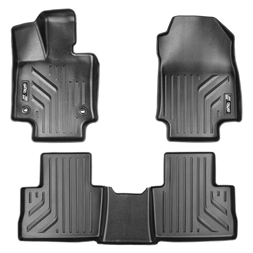 Premium MAXPRO Floor Mats for 2019-2025 Toyota RAV4 | Custom Fit TPE Floor Liners 1st &2nd Row Full Set | All Weather Mat Waterproof Heavy Duty Car Mats Toyota RAV4 Accessories SUV Interior Protection - size: 2019-2025 Toyota RAV4 1st & 2nd Row