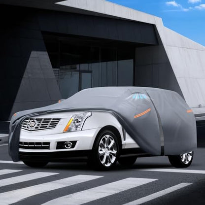 Waterproof Cadillac SRX(2009-2016) Car Cover with Breathable Vents, [2025 Upgrade] Premium Covers with Cotton Liner and Zipper Door,Sun Rain Snow Dust Uv Protection.(Gift with Towel) - color: SUV Car Cover, size: Custom Fit Cadillac SRX+Towel+Bag