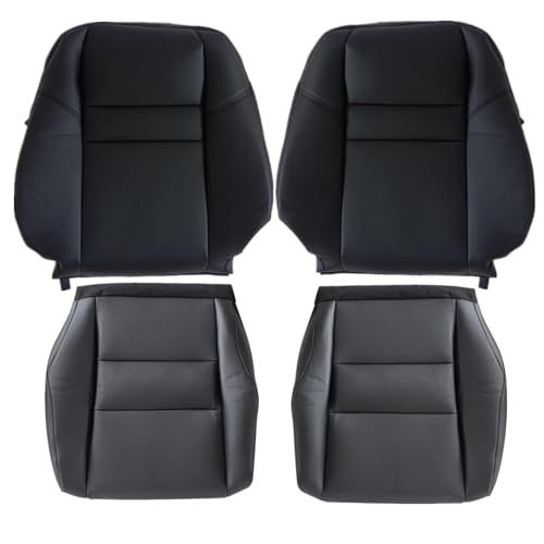 NLQR Driver and Passenger Side Bottom & Top Lean Back Replacement Seat Covers Leather Black Compatible with Honda CRV 2007 2008 2009 2010 2011 - color: Black