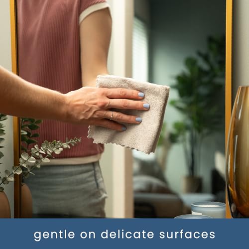 S&T INC. 50 Pack Microfiber Cleaning Cloth with Box, Bulk Towels for Home, Reusable Microfiber Towels for Cars, Cleaning Rags, Beige, 190gsm, 11.8 Inches x 11.8 Inches, 50 Count - color: Beige