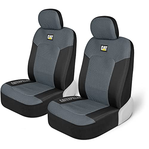Cat MeshFlex Automotive Seat Covers for Cars Trucks and SUVs – Gray Car Seat Covers for Front Seats, Truck Seat Protectors with Comfortable Mesh Back, Set of 2 - color: Front Seats Gray, style: Front Seats