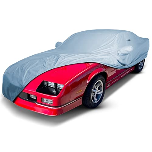 iCarCover Custom Car Cover for Chevy Camaro Z28, IROC-Z, RS, Berlinetta, Sport, Waterproof All Weather Rain Snow UV Sun Protector Full Exterior Indoor Outdoor Car Cover (Year Fits 1982-1992) - color: Sky Gray, size: 15. Chevy Camaro 1982-1992