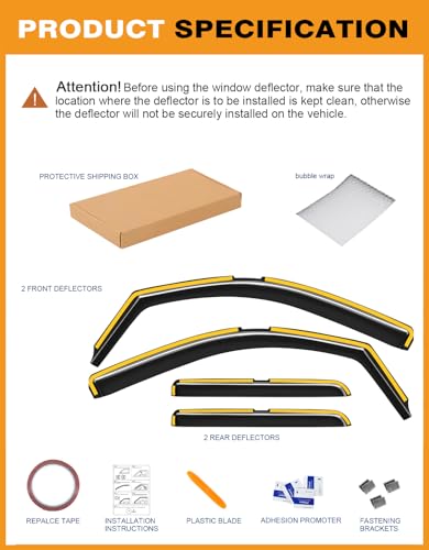 in-Channel Window Rain Guards Fit for Chevrolet(Chevy) Silverado/GMC Sierra Double Cab 2014-2018 Rain Guards Extra Durable Window Deflectors Visors Truck Vent Visors Shades Car Accessories - size: Fit for 2014-2018 Silverado/GMC Sierra Double Cab
