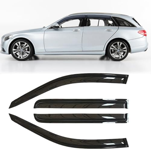 Rainproof Side Window Wind Deflectors for Mercedes-Benz C-Class S204 2008-2014 Wagon, Tape-on Sun Rain Guard Window Visors for Cars,Vent Deflector for C-Class S204 08-14 Wagon MB29 - size: C-CLASS S204 2008-2014