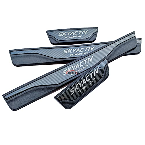 Car Door Sill Scuff Protector, for Mazda 3 2015-2022 Accessories Parts, Door Entry Guard Plate Trim Cover, Auto Interior Accessory Kick Panels 4pcs Set