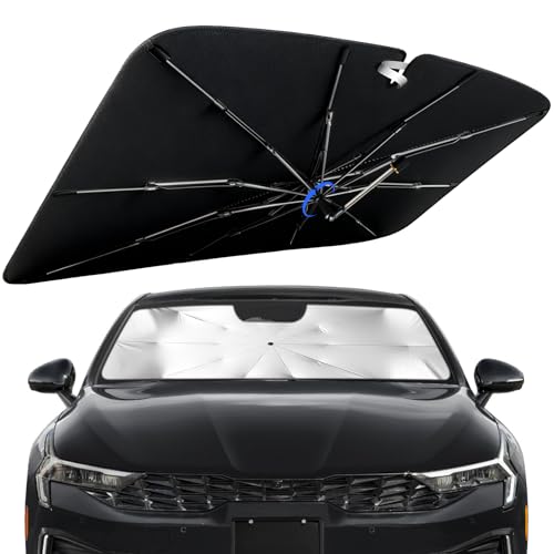 Windshield Sun Shade for KIA K5 2021-2026 with 360° Rotating Shaft, Custom Fit Umbrella Sunshade for UV Blocking, Interior Heat Protection, Easy Storage - size: Fit for KIA K5 2021-2026