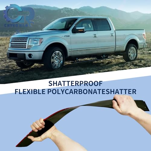 Rain Guards Window Visors Fit for 2009-2014 Ford F150 SuperCrew Cab Truck, Outside Mount Sun Shade Window Vent Deflectors,Smoke Tinted Side Window Vent Visors 2010 2011 2012 2013 - size: For 2009-2014 F150 SuperCrew