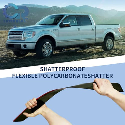 Rain Guards Window Visors Fit for 2009-2014 Ford F150 SuperCrew Cab Truck, Outside Mount Sun Shade Window Vent Deflectors,Smoke Tinted Side Window Vent Visors 2010 2011 2012 2013 - size: For 2009-2014 F150 SuperCrew