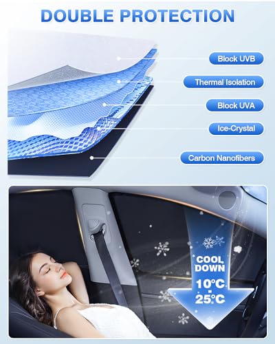 Canvcle Sunshades for Hyundai Tucson 2016-2021 Accessories Windshield Sun Shade Side Rear Window Shade Cover Sun Visor Shield Privacy Protection Keep Vehicle Cool Black 8PCS - size: Hyundai Tucson 2016-2021