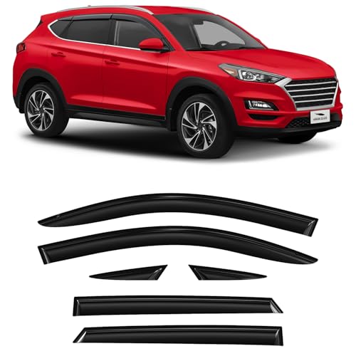 Voron Glass Tape-on Extra Durable Rain Guards for Hyundai Tucson 2016-2021, Window Deflectors, Vent Window Visors, 6 Pieces - 100487 - color: For Tucson 16-21 6pcs