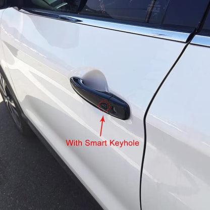 AOKIO Glossy Black Exterior Door Handle Cover Trim for Nissan Murano 2015-2022, Rogue 2014-2019, Maxima 2016-2022 (with Smart Keyhole)
