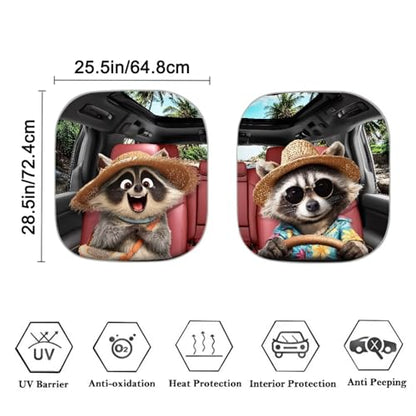 Raccoon Car Sun Shade Windshield Foldable Removable Automotive Accessories Auto Interior Protector Reflect UV Sun and Heat and Protect Your Car - color: Raccoon