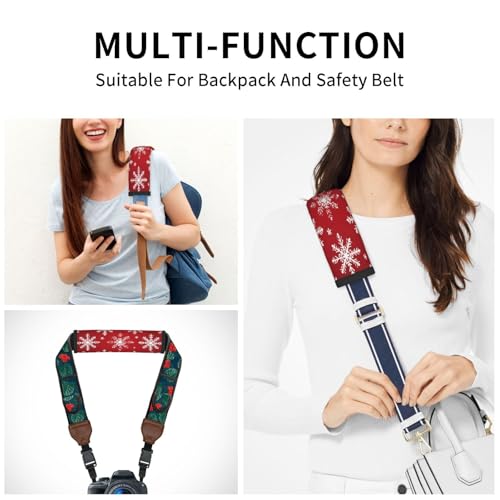 Seat Belt Cover Pad Christmas Snowflakes Pattern Soft Safety Car Automotive Seat Belt Pads Cushion Shoulder Strap Covers for Cars or Bags, 2 Pcs - color: Christmas Snowflakes Pattern