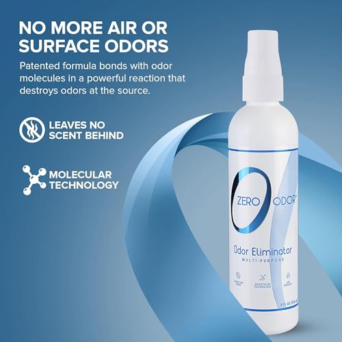 Zero Odor Multi-Purpose Odor Eliminator - Eliminate Air & Surface Odor – Patented Technology Best for Bathroom, Kitchen, Fabric, Closet- Smell Great Again, 8oz (Over 1000 Sprays) - size: 8 Fl Oz (Pack of 1)