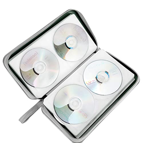 CD Case, Siveit DVD Case Holder 96 Capacity Hard Plastic CD DVD Disc Cases Storage Binder Wallet for Car Home Office Travel (Dark Green) - color: Dark Green