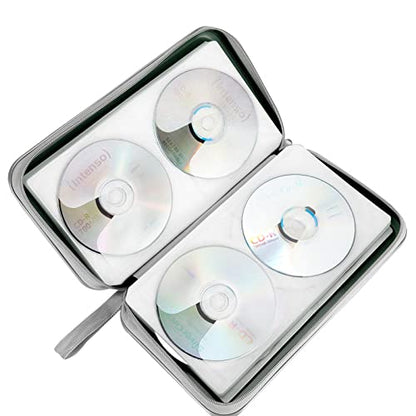 CD Case, Siveit DVD Case Holder 96 Capacity Hard Plastic CD DVD Disc Cases Storage Binder Wallet for Car Home Office Travel (Dark Green) - color: Dark Green