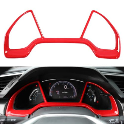 YINGTUU for Honda 10th Gen Civic 2016-2021 Accessories Dash Board Trim Cover Interior Glossy Red - color: Dash Board Trim Cover-Red