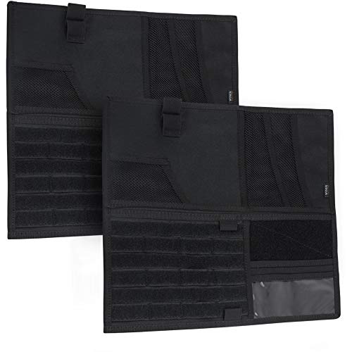 WYNEX Car Sun Visor Organizer with Double-Sided Folding MOLLE Panel, Auto Sun Visor Storage for Essentials & Tactical Gear, Compatible with Cars, Pickup, Trucks, Vans, SUVs - color: Black - 2 Packs