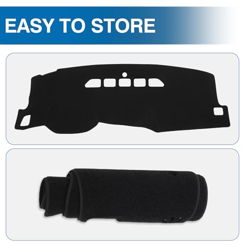 KUST Upgraded Dash Cover for 2007-13 Chevy Silverado & GMC Sierra 1500 2500HD 3500HD & Avalanche, 2007-14 GMC Yukon/Yukon XL/Chevrolet Tahoe/Suburban (Only Fit 2 Glove Box Dash) Black - size: Silverado 07-13(black)