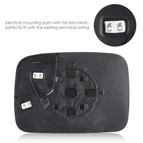 Passenger Right Side Mirror Blind Spot Convex Heated Mirror Glass with Rear Holder Fit for 2005-2009 Dodge Ram 1500 2500 3500, Replacement for 5161010AA 5191036AA CH1325121 - size: Right Side